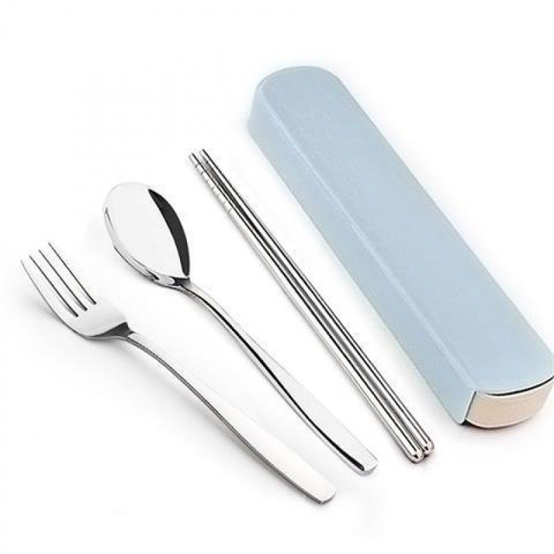 Outdoor Camping Dining Set - 4Pcs/Set Stainless Steel Chopsticks Spoon Fork