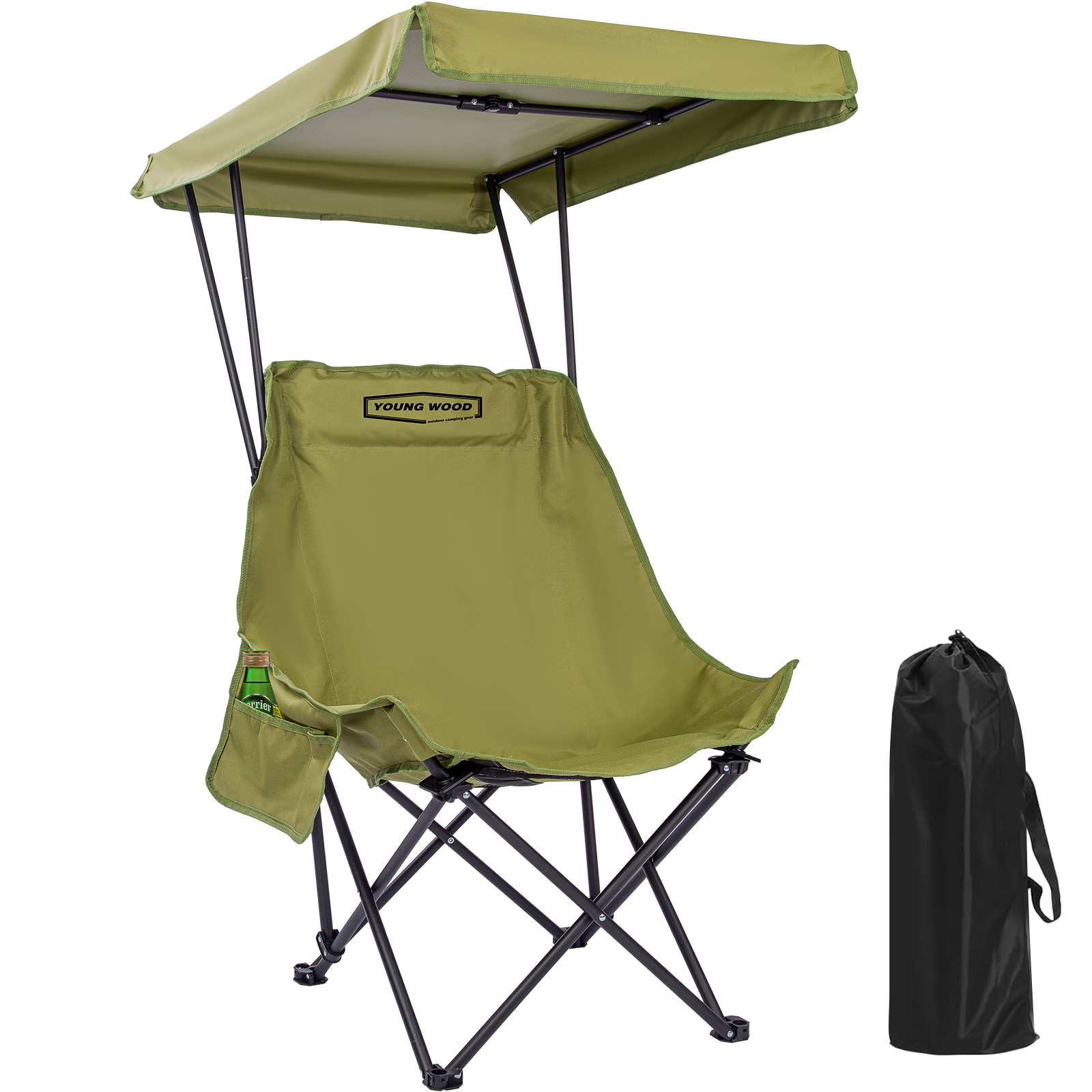 Outdoor Camping Canopy - YOUNG WOOD Portable Camping Chair Beach