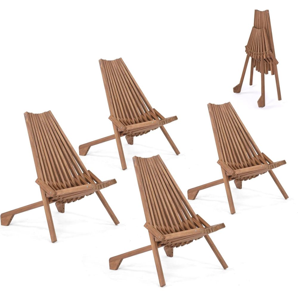 Outdoor Camping Decke - Weather-Resistant Acacia Wood Outdoor Chairs Set