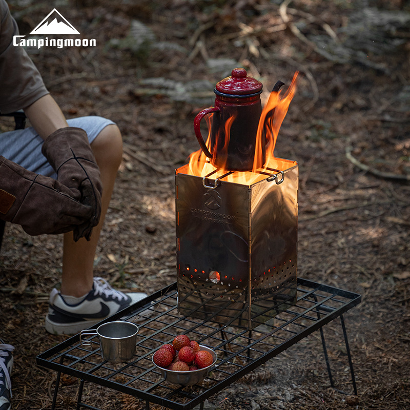 Outdoor Camping Stove Wood - MT-18 Stainless Steel Hiking Folding Charcoal