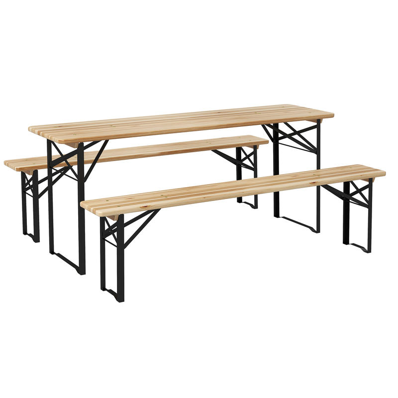 Outdoor Camping Dining Set - 6' Portable Picnic Table and Bench