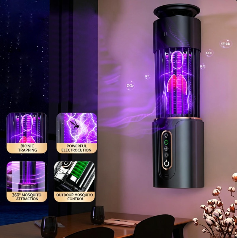 Outdoor Camping Bug Zapper - Electric Shock Mosquito Killer Lamp Silent