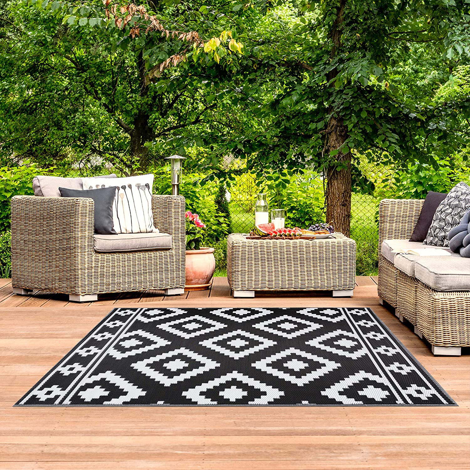 Outdoor Camping Decke - VIKAMA Outdoor Rugs for Garden Patio
