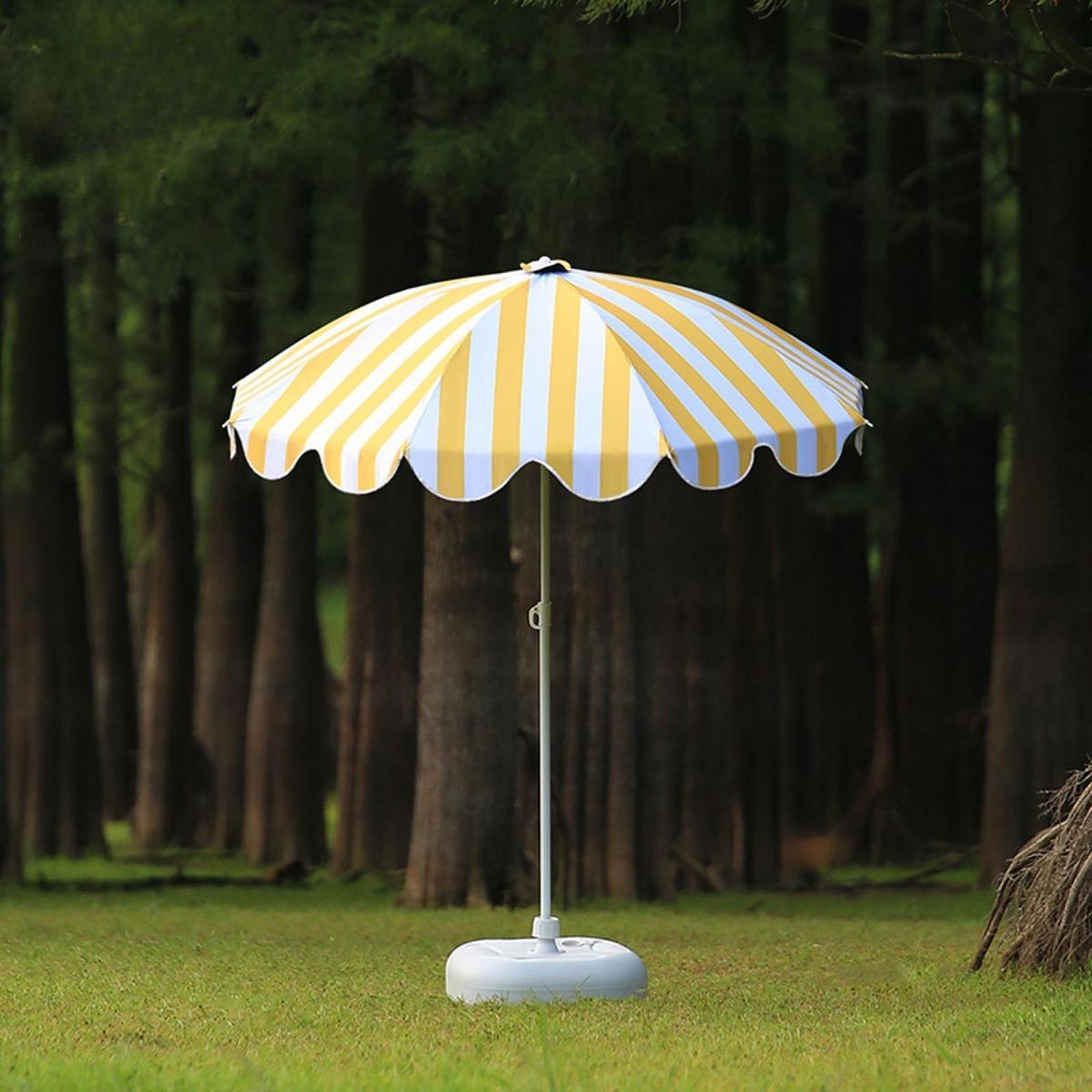 Outdoor Camping Decke - Garden Umbrella Yellow and White Striped