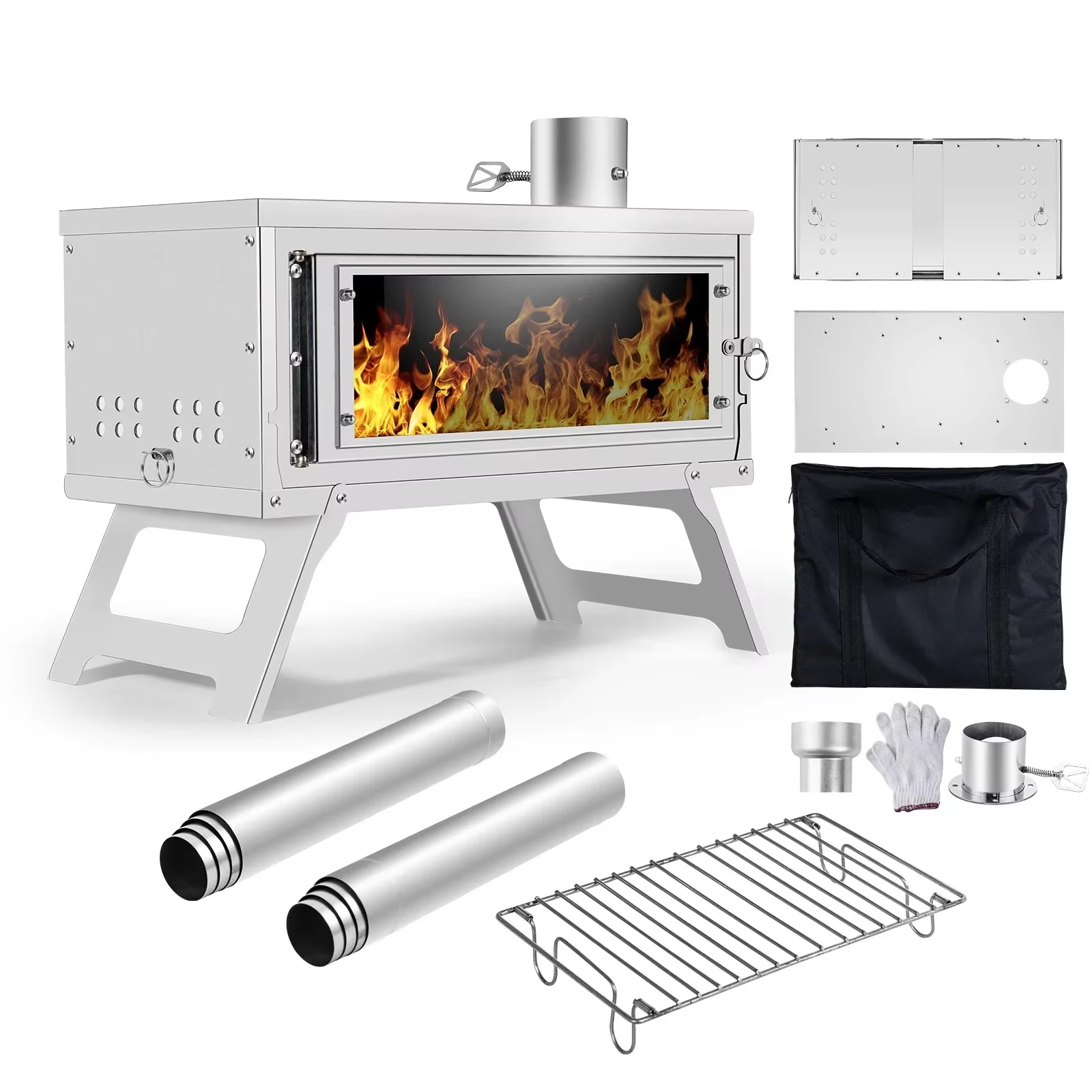 Outdoor Camping Stove Wood - CHANGE MOORE Portable Outdoor Folding Secondary