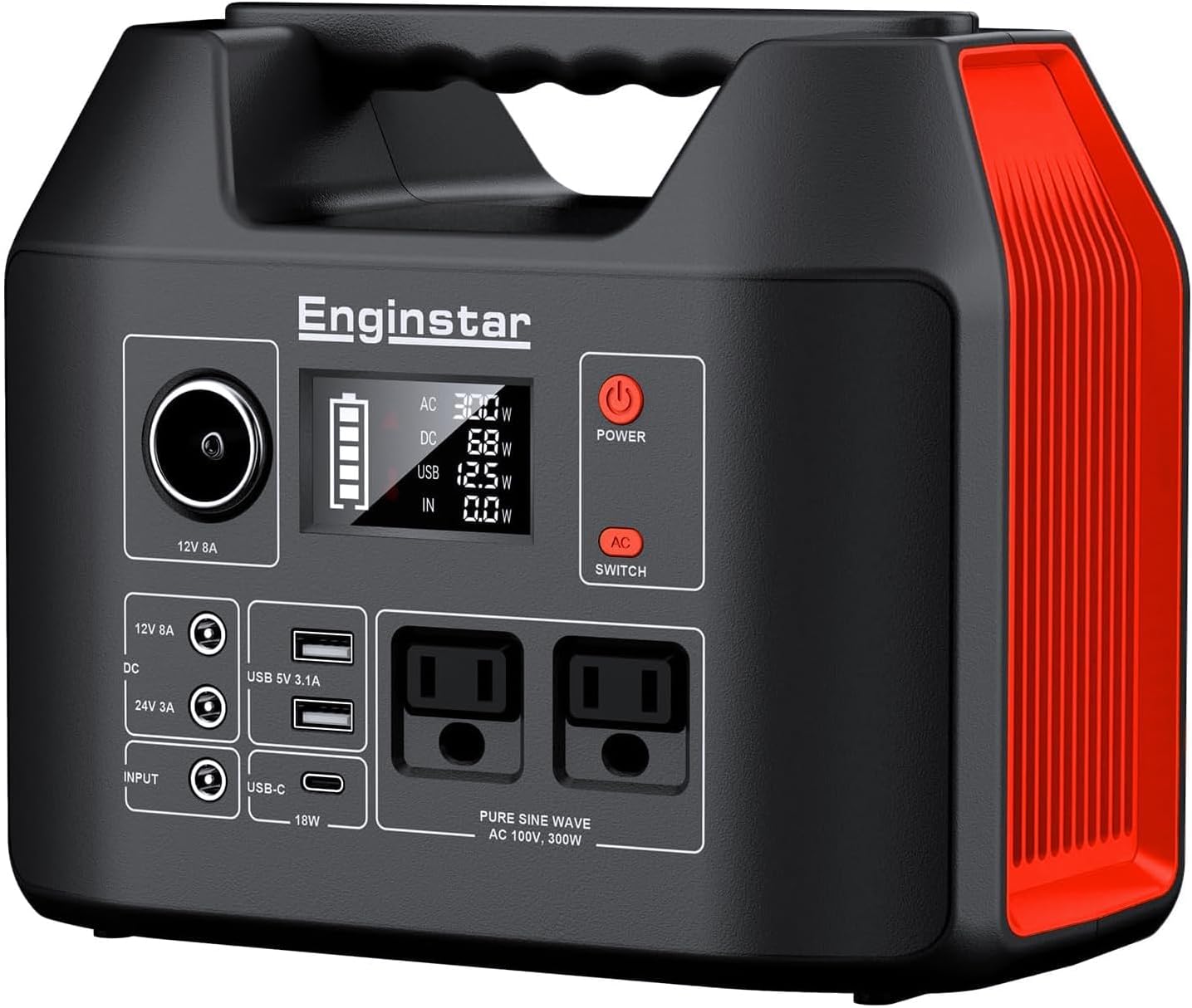 Outdoor Camping Outlet - Portable Power Station 300W 296Wh Battery