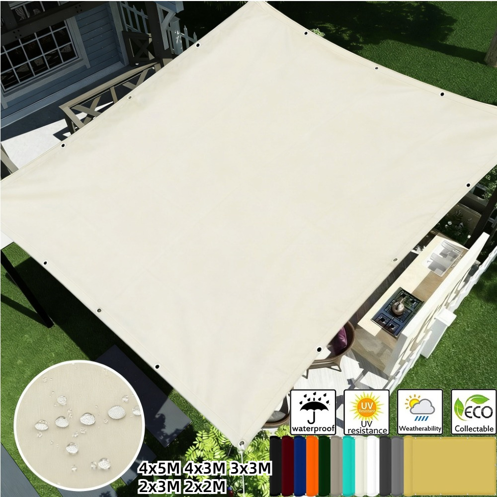 Outdoor Camping Awning - Waterproof Shade Sail with Grommets Tent