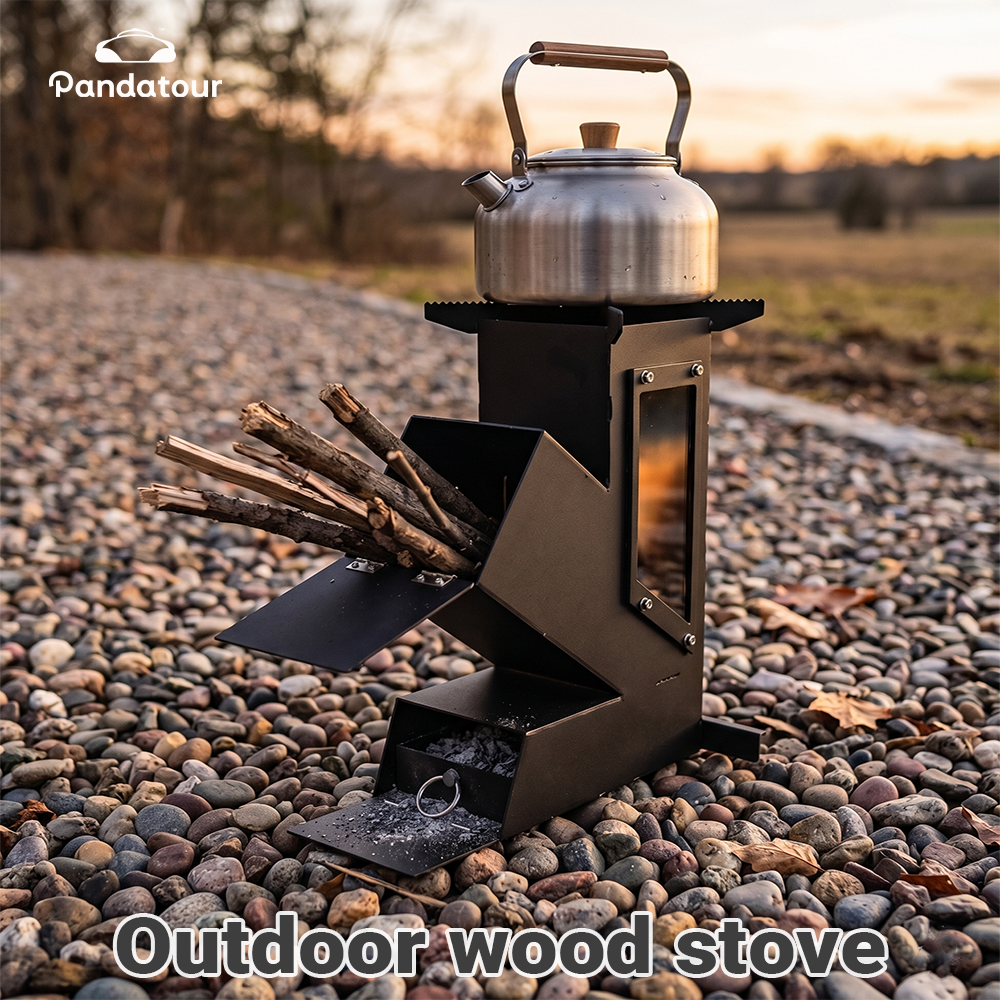 Outdoor Camping Stove Wood - Pandatour Outdoor Portable Stainless Steel Rocket