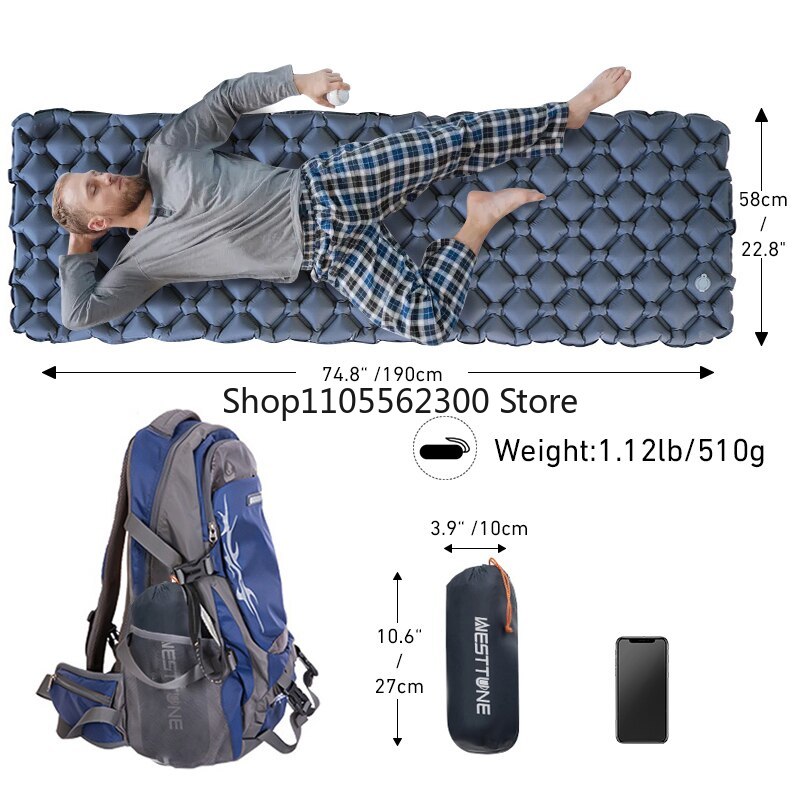 WESTTUNE Camping Sleeping Pad  - огляд і ціна Outdoor Inflatable Camping Tent With Air Pump