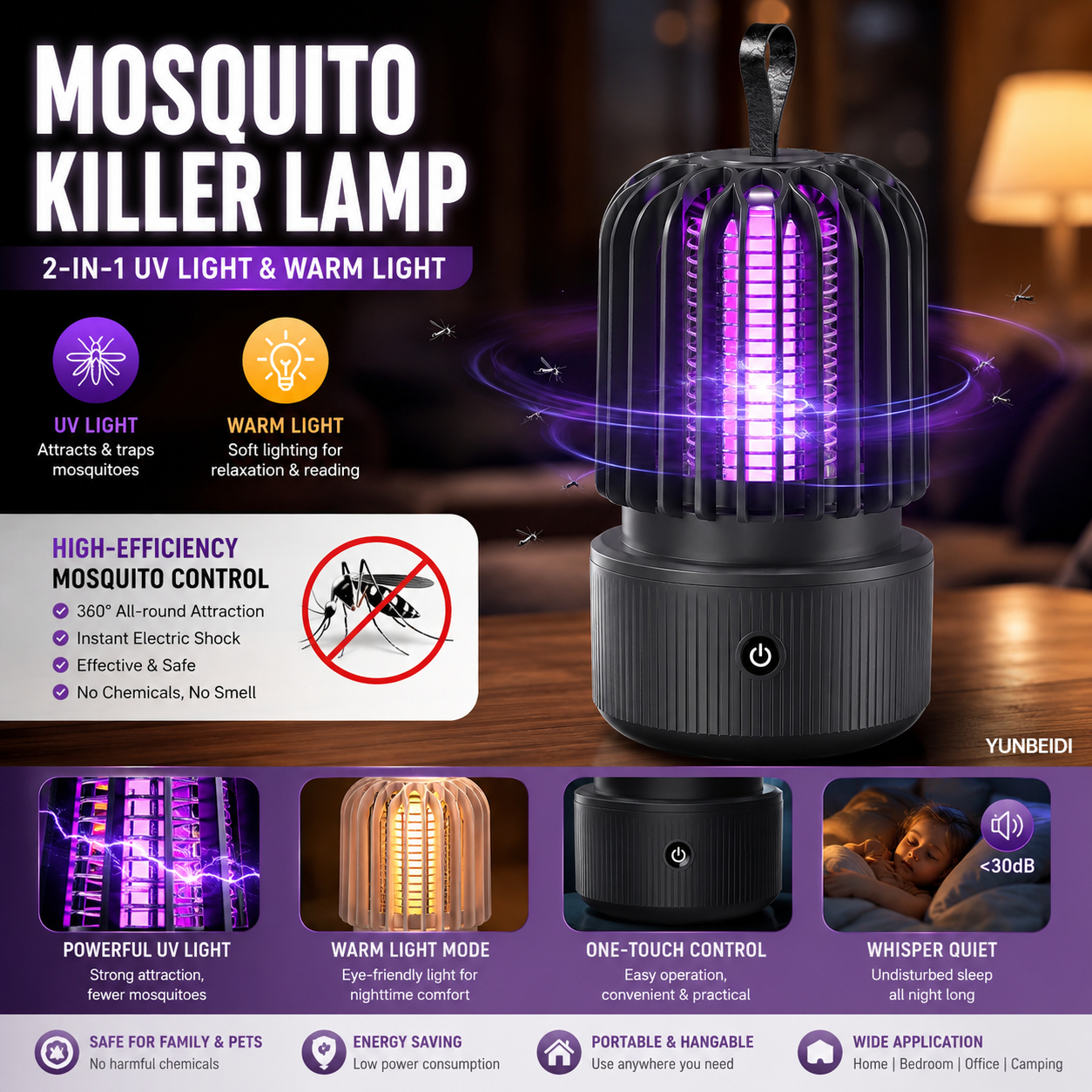Mosquito Killer Lamp 2 in 1 UV - огляд і ціна Camping Quiet