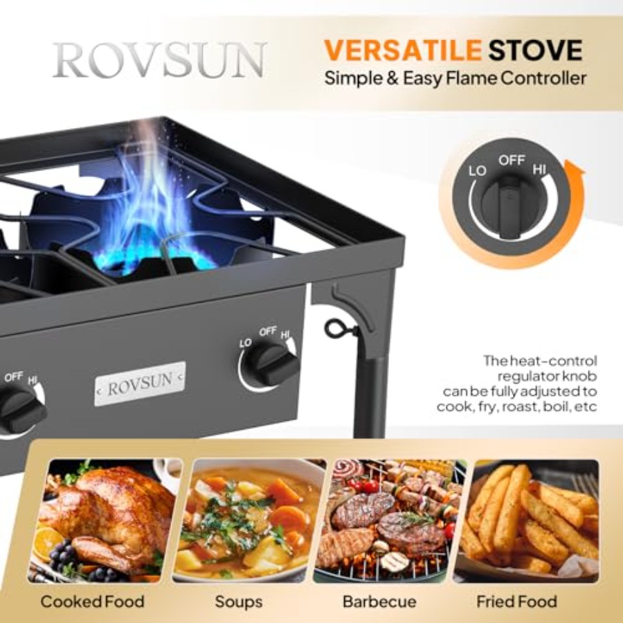 3 Burner Propane Gas Stove wit - огляд і ціна Outdoor Camping List
