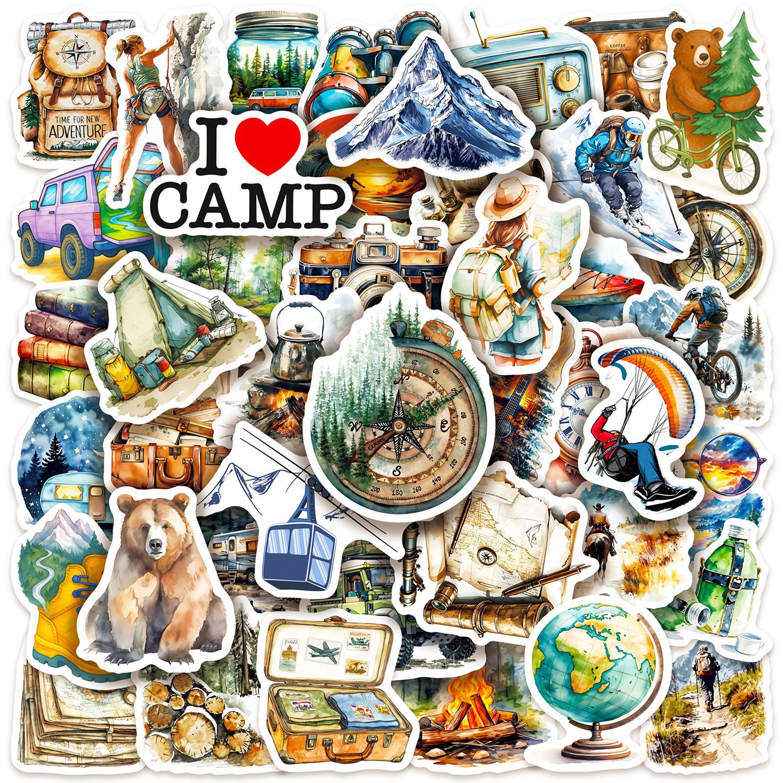 10/50PCS Travel Cartoon Sticke - огляд і ціна Outdoor Camping Kids Activities