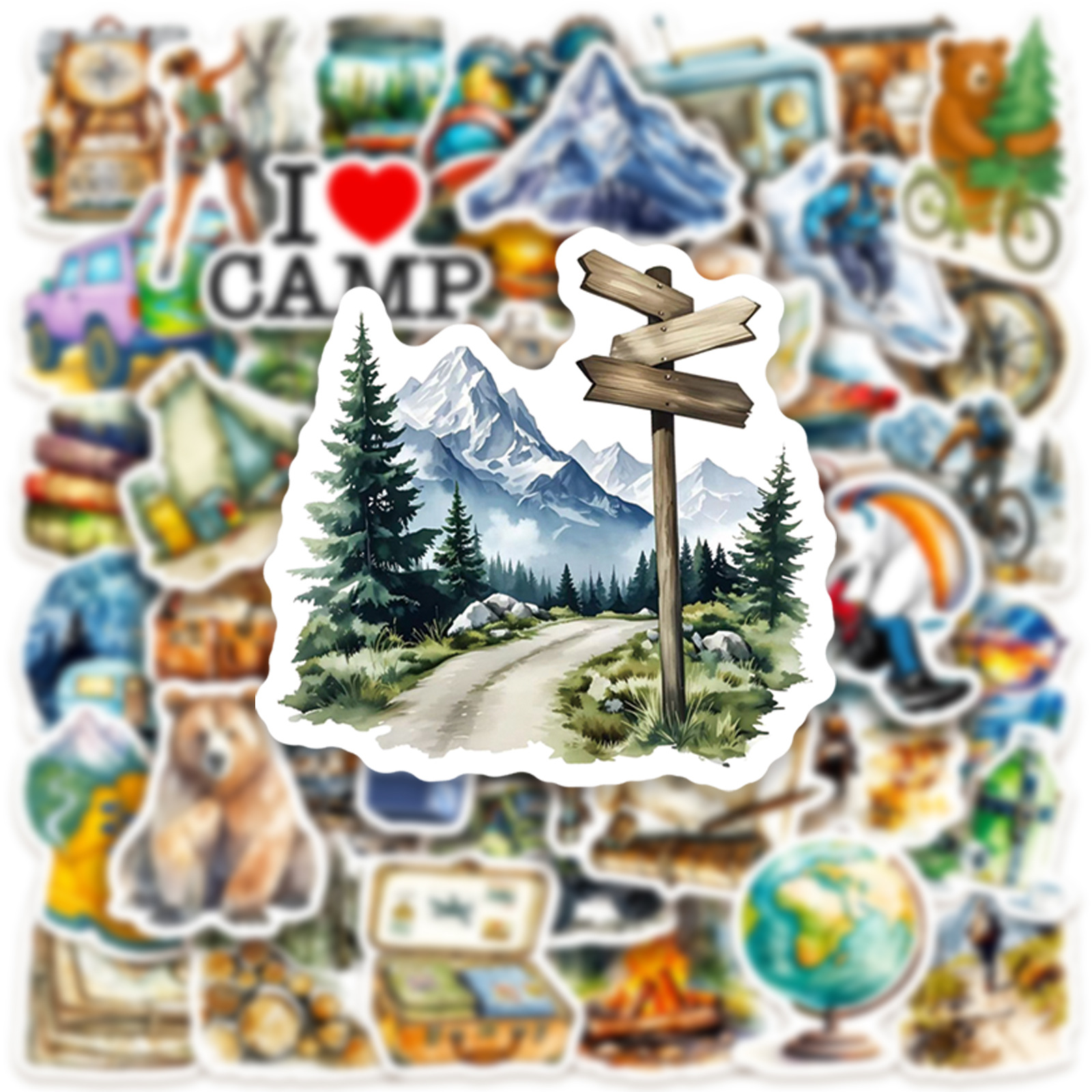 10/50PCS Travel Cartoon Sticke - огляд і ціна Outdoor Camping Kids Activities