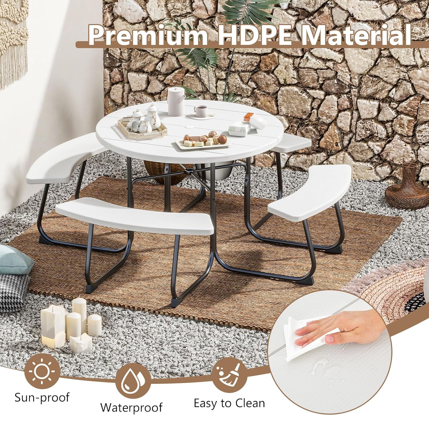 HDPE Picnic Table Bench Set Ou - огляд і ціна Outdoor Camping Dining Set