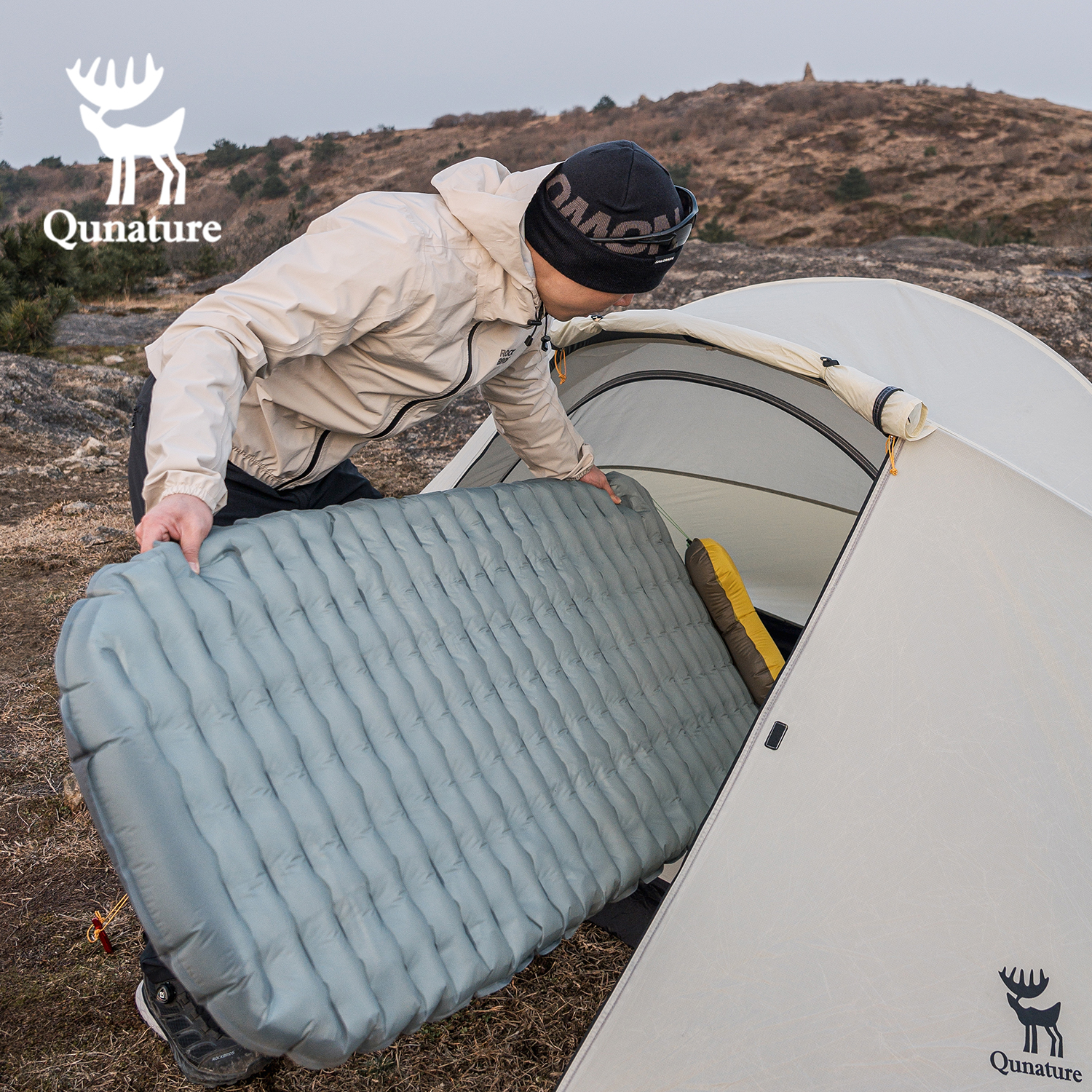 Qunature 3Pcs/set Outdoor Camp - огляд і ціна Outdoor Inflatable Camping Tent With Air Pump