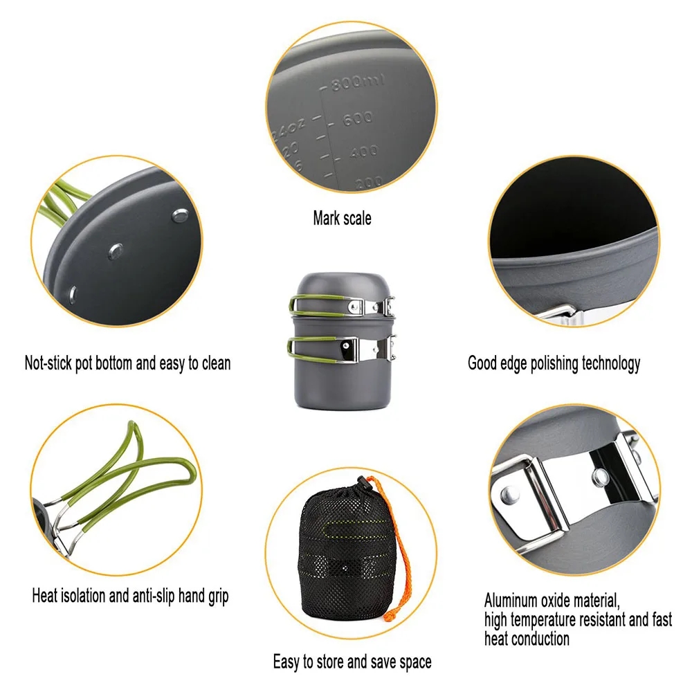 Camping Cookware Mess Kit Ultr - огляд і ціна Outdoor Camping Dining Set