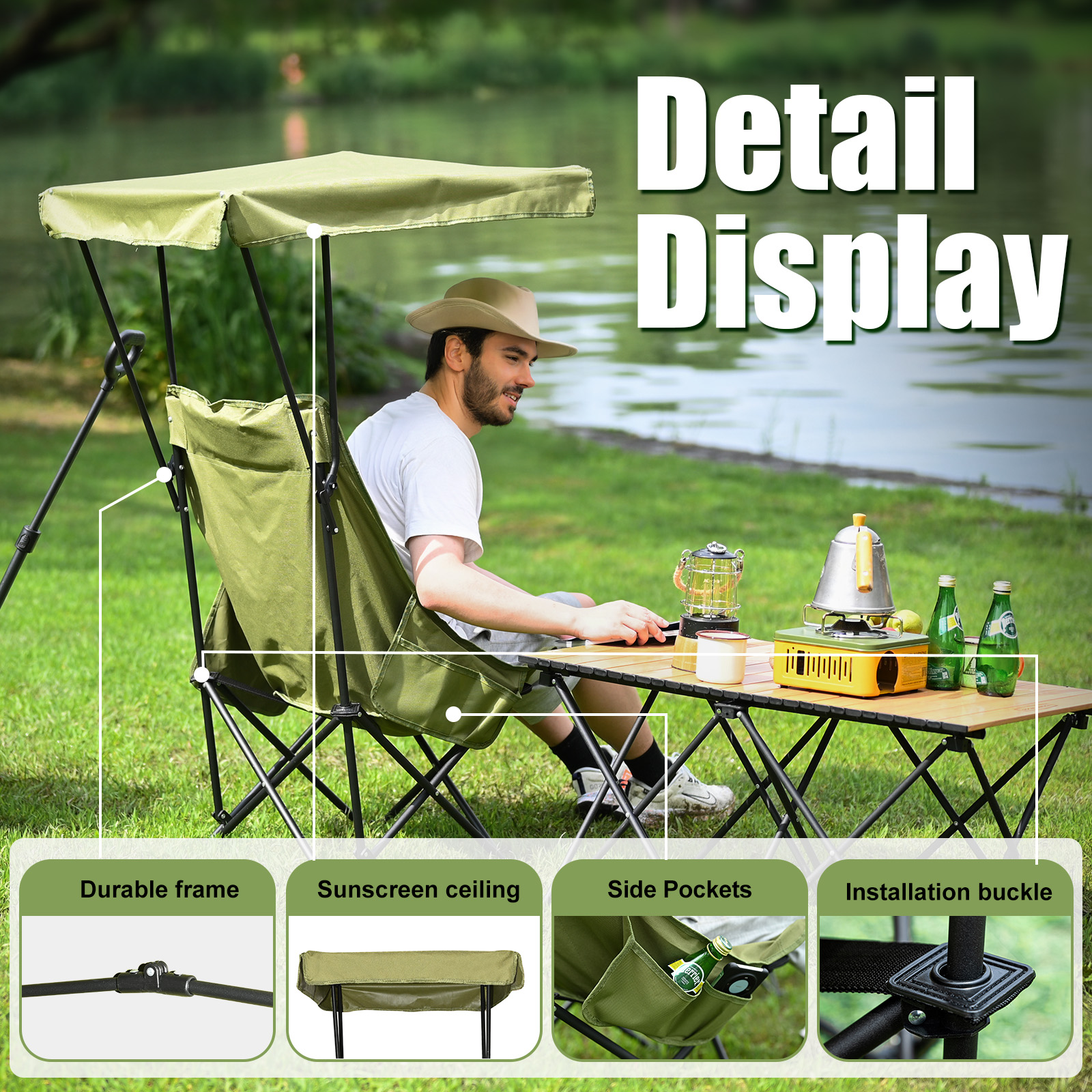 YOUNG WOOD Portable Camping Ch - огляд і ціна Outdoor Camping Canopy