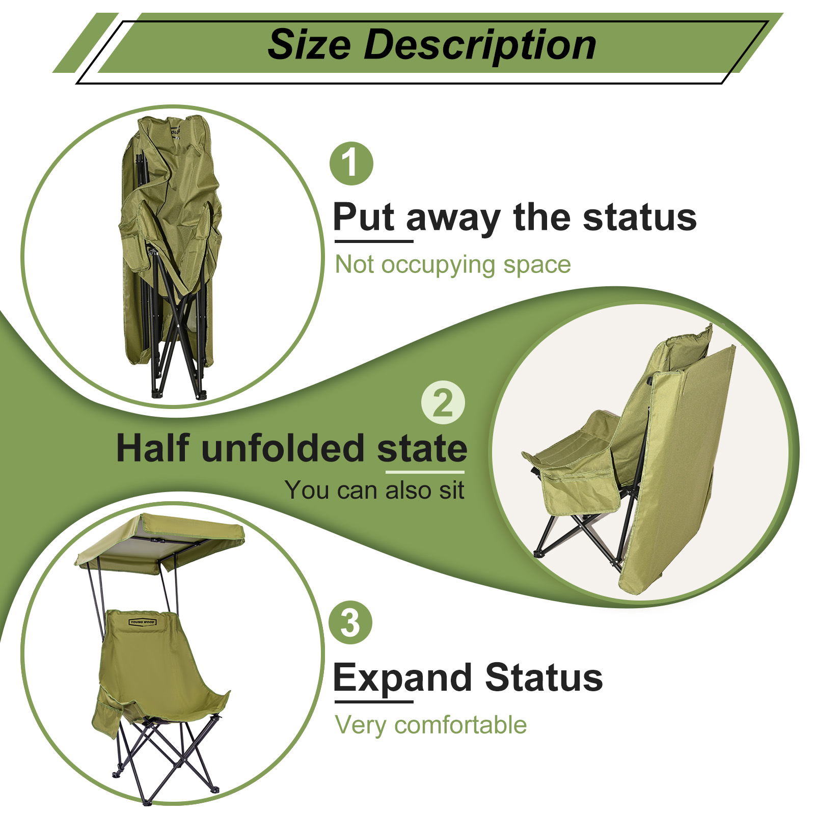 YOUNG WOOD Portable Camping Ch - огляд і ціна Outdoor Camping Canopy