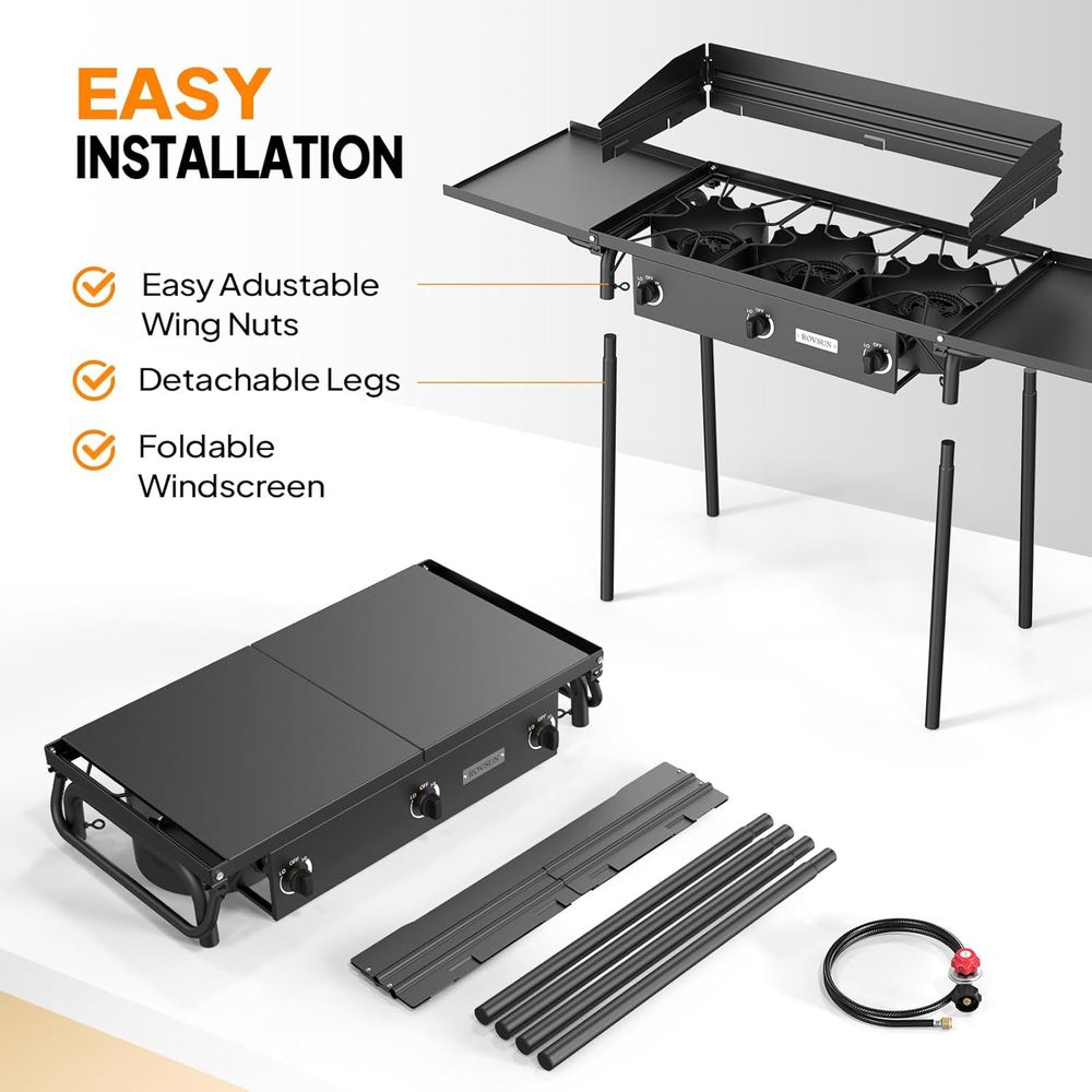 Portable 3-Burner Propane Stov - огляд і ціна Outdoor Camping List
