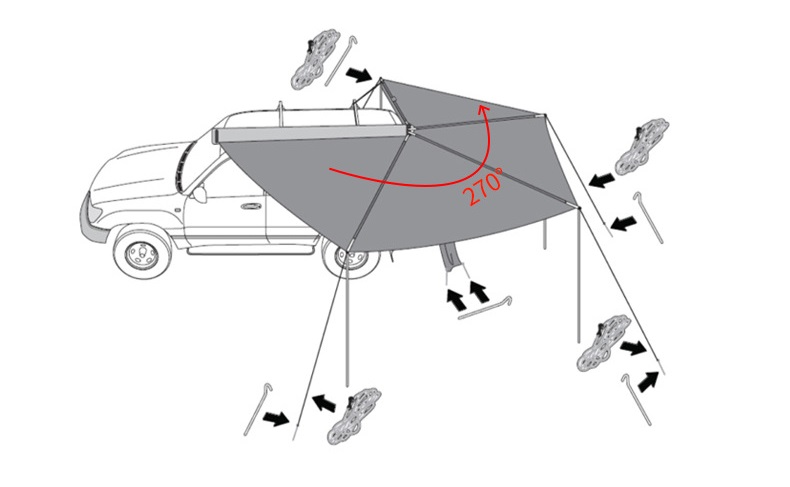 Off-road Car Side Roof Top Ten - огляд і ціна Outdoor Camping Awning