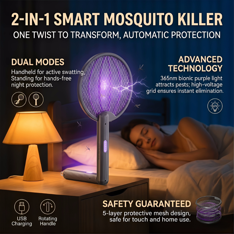 Electric Mosquito Swatter Fold - огляд і ціна Outdoor Camping Bug Zapper