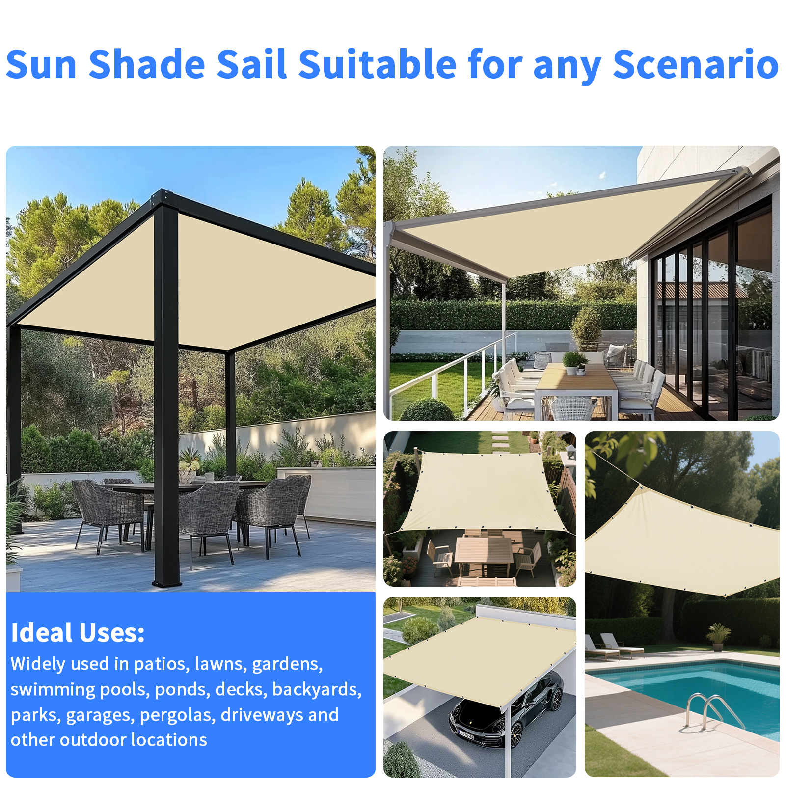 5x4m 4x3m 3x2m Garden Sun Shad - огляд і ціна Outdoor Camping Awning