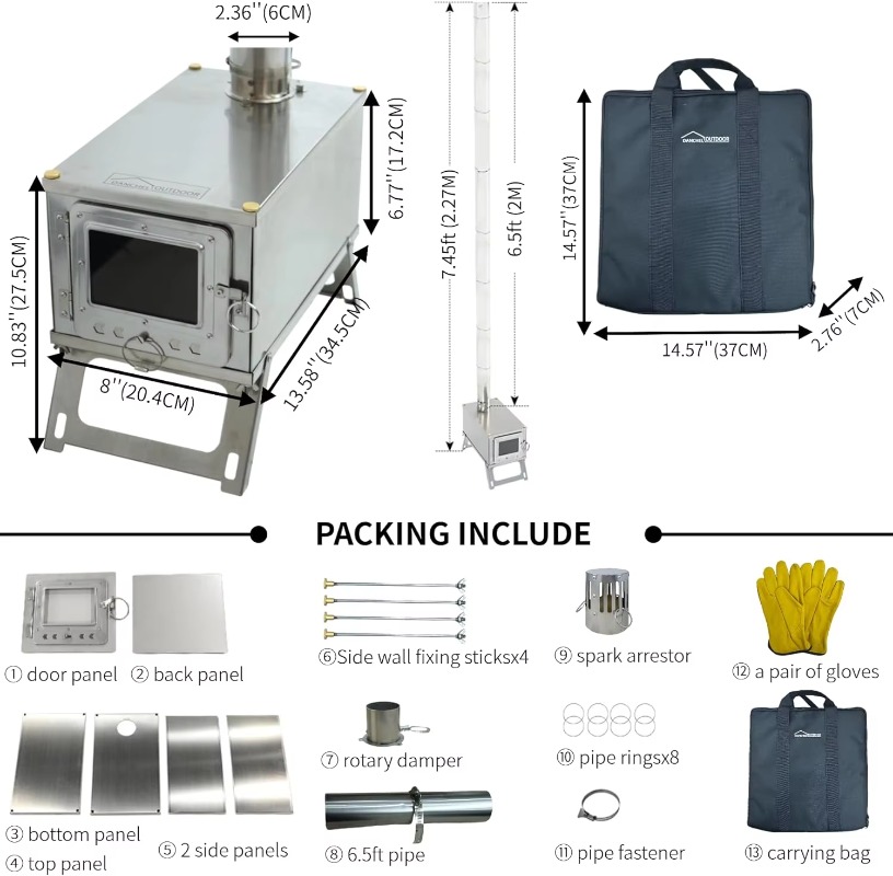 【Popular】DANCHEL S1 Foldable T - огляд і ціна Outdoor Camping Stove Wood