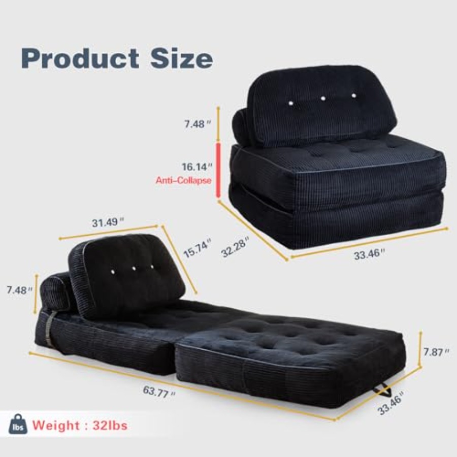 Folding Sofa Bed, Flannel Futo - огляд і ціна Folding Chair