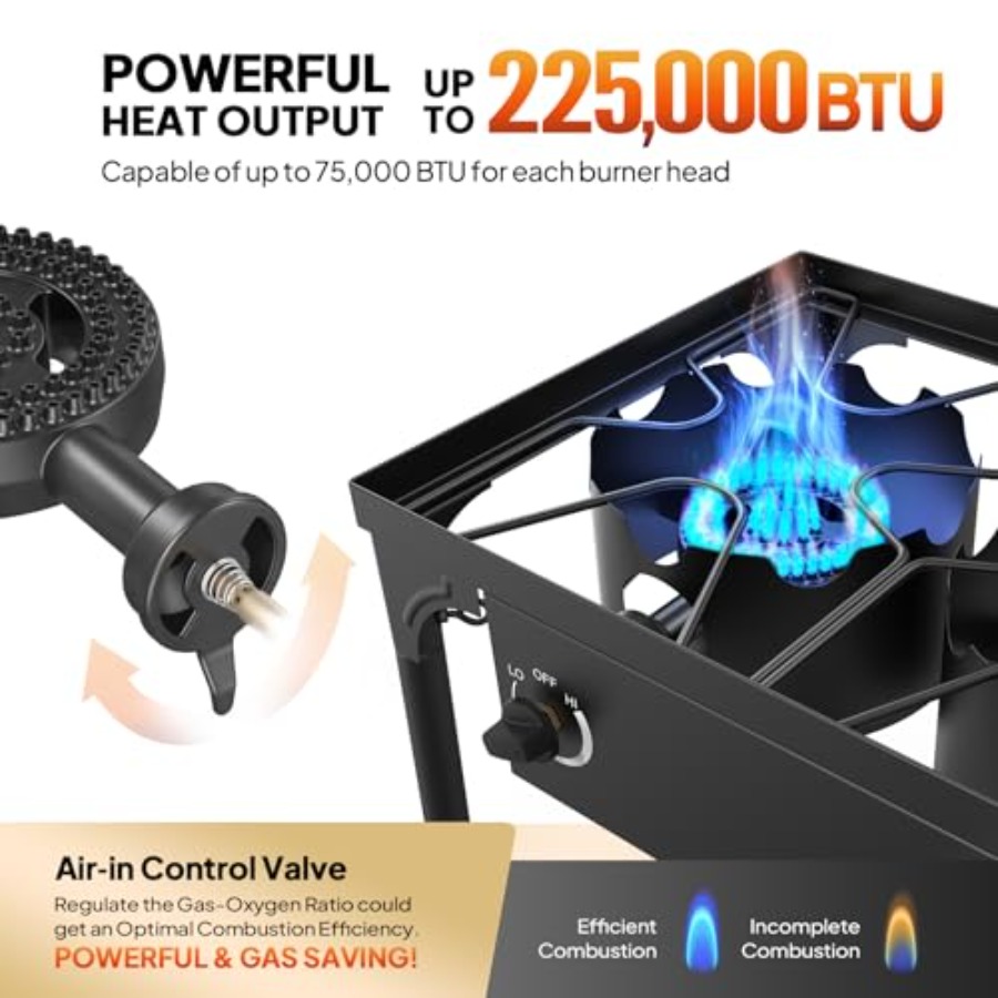 3 Burner Propane Gas Stove 225 - огляд і ціна Outdoor Camping List