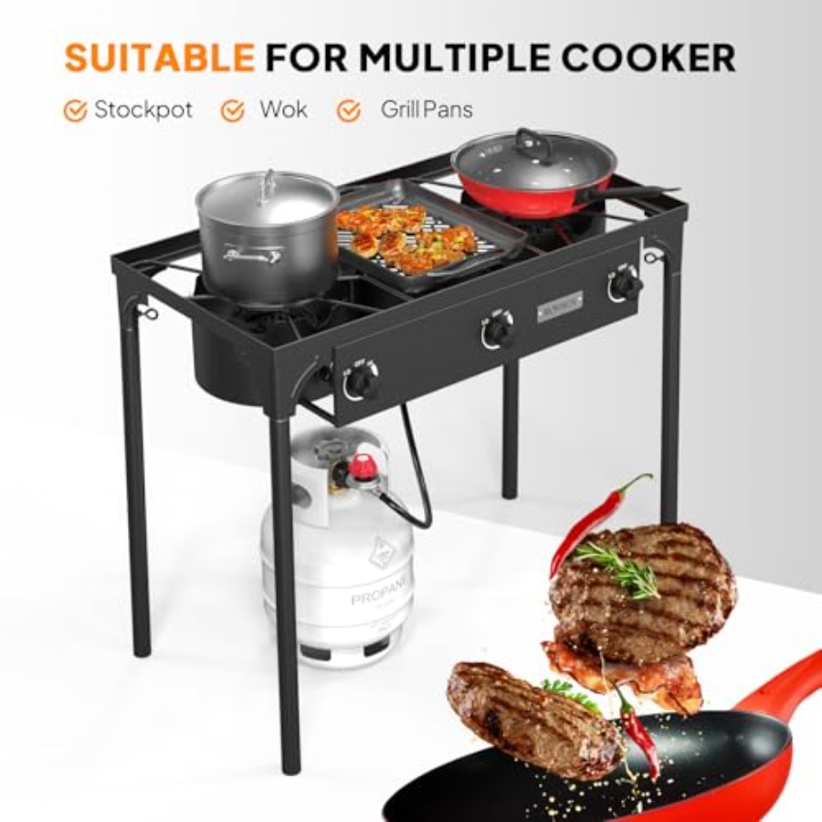 3 Burner Propane Gas Stove 225 - огляд і ціна Outdoor Camping List