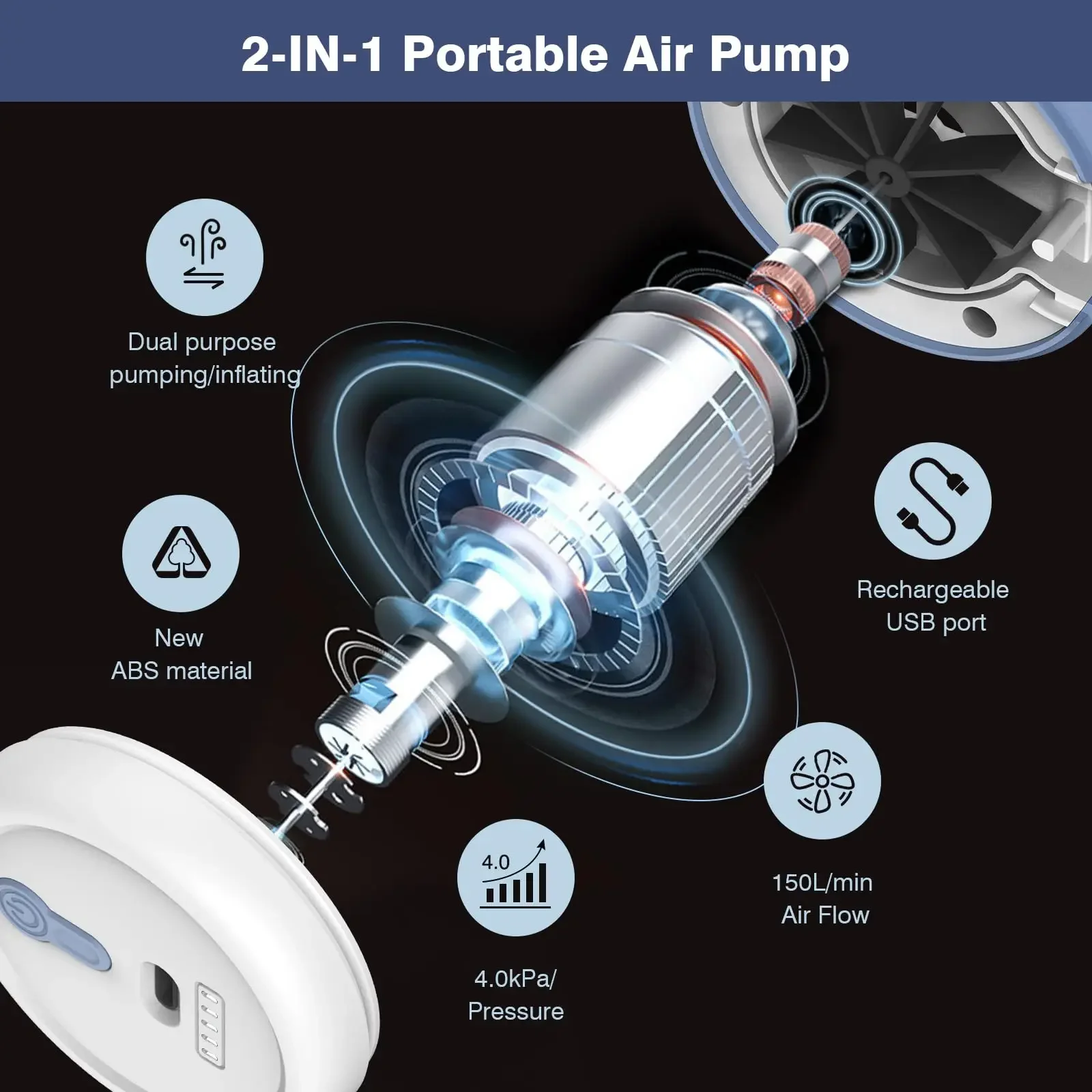 Rechargeable Electric Air Pump - огляд і ціна Outdoor Inflatable Camping Tent With Air Pump