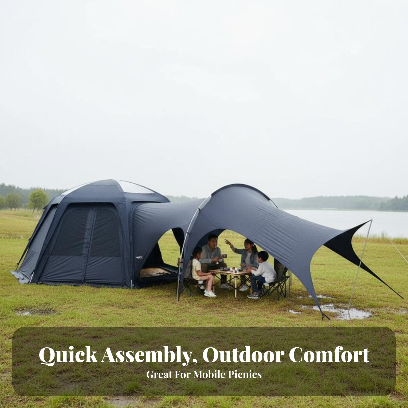 Car Tail Awning Tent, UPF 50+  - огляд і ціна Outdoor Camping Car Tail Tent