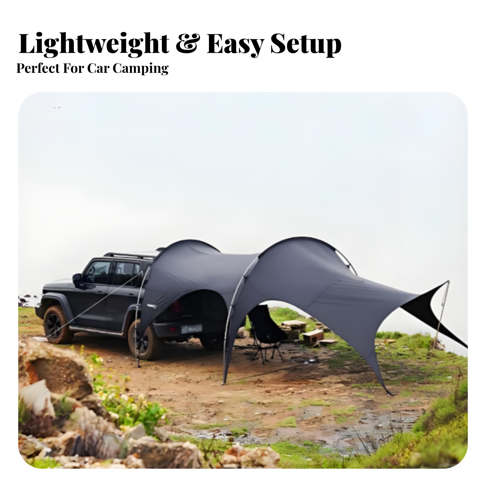 Car Tail Awning Tent, UPF 50+  - огляд і ціна Outdoor Camping Car Tail Tent