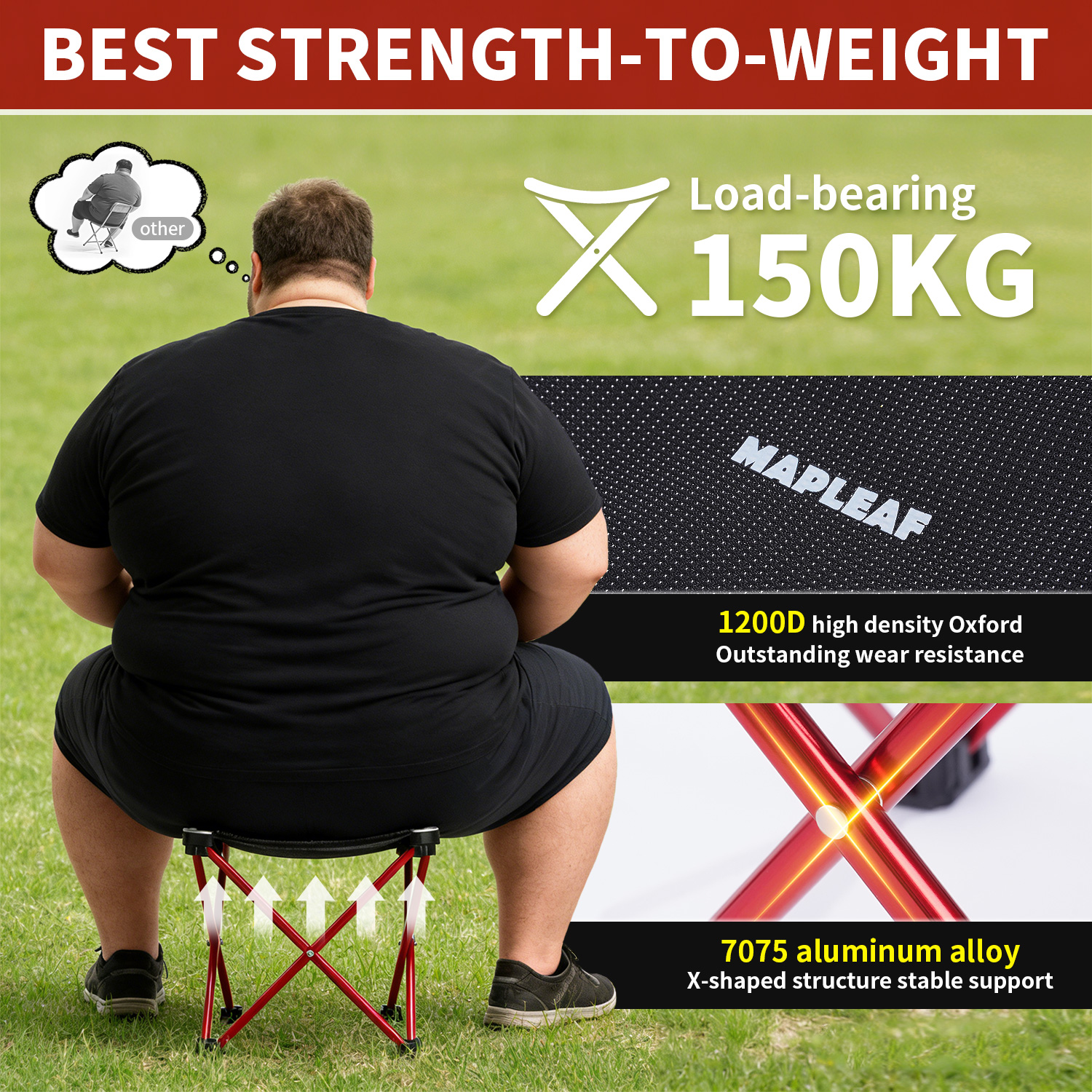 MAPLEAF Portable Folding Stool - огляд і ціна Outdoor Camping Recliner Chairs