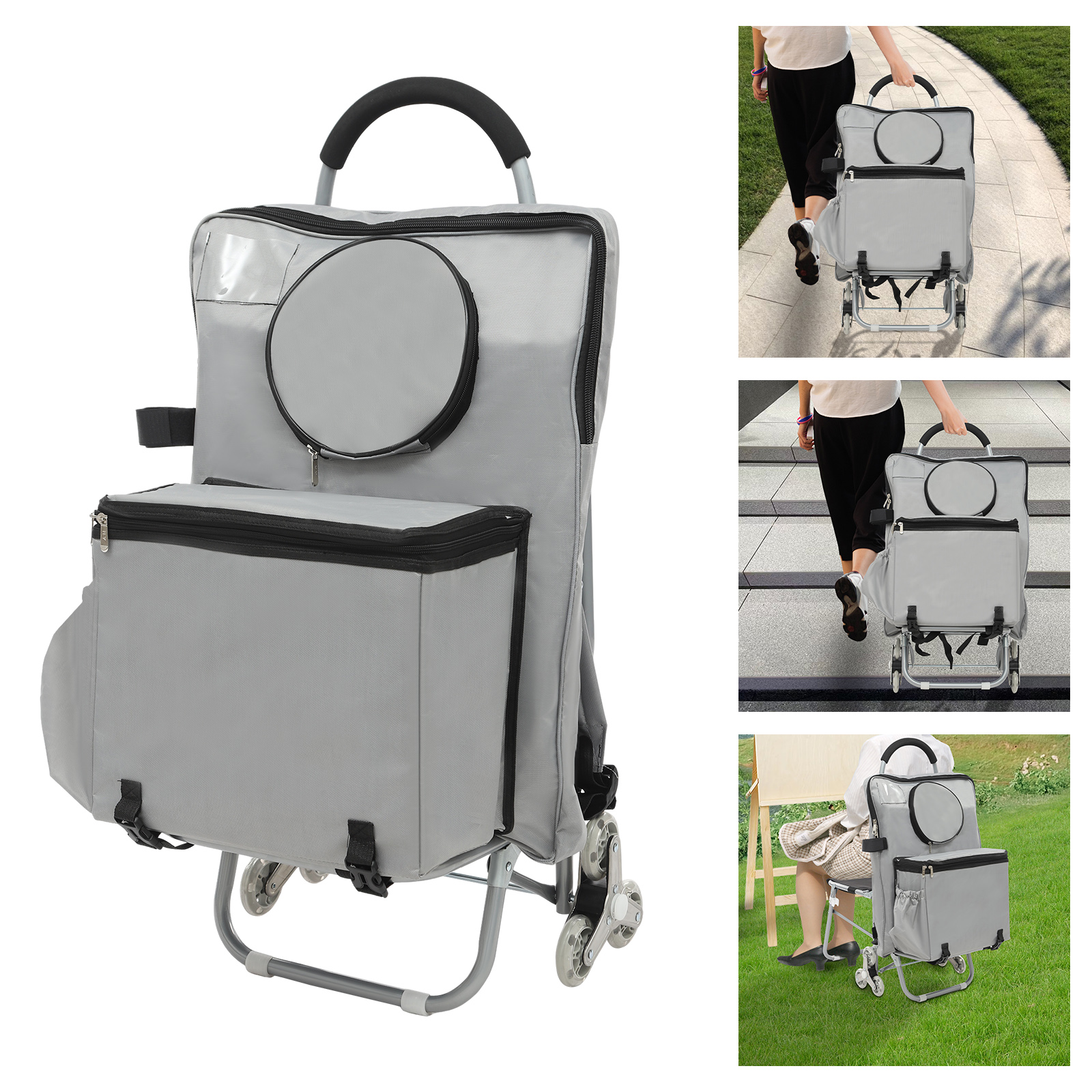 Silver 16.93*36.61inch Rolling - огляд і ціна Folding Chair