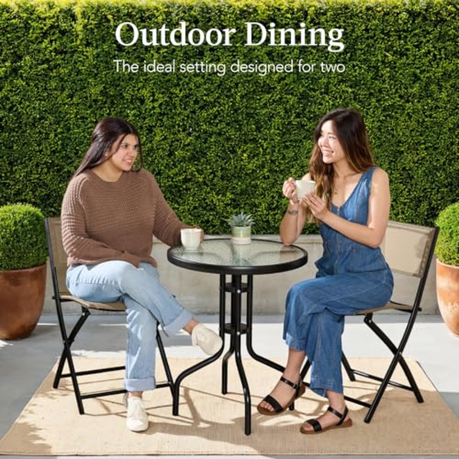 3-Piece Patio Bistro Dining Fu - огляд і ціна Folding Chair