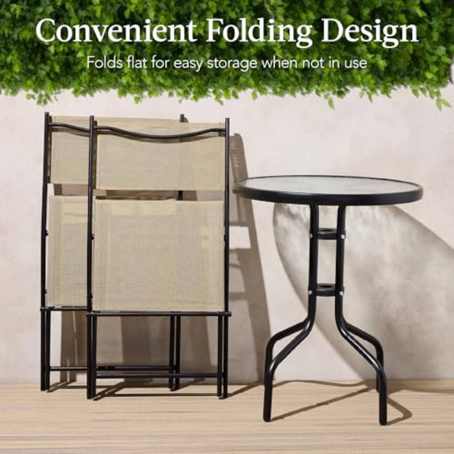 3-Piece Patio Bistro Dining Fu - огляд і ціна Folding Chair