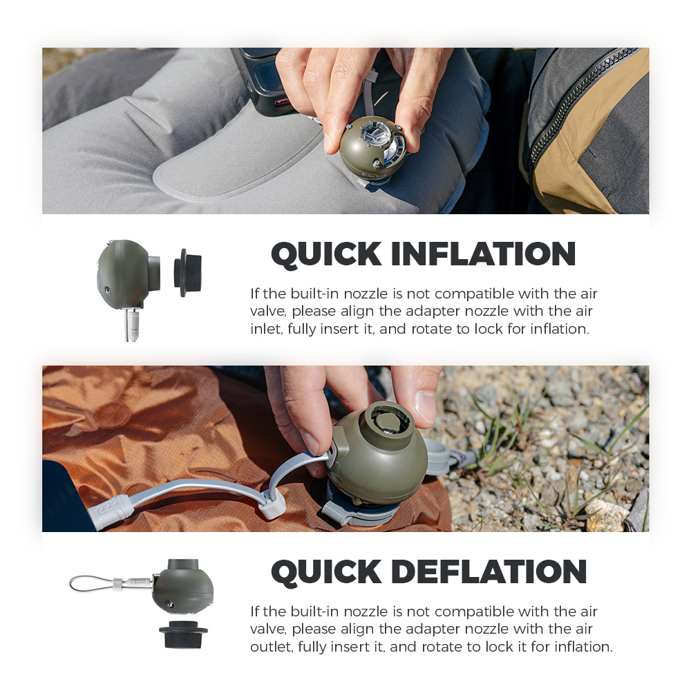 Naturehike Wind-nano Air Pump  - огляд і ціна Outdoor Inflatable Camping Tent With Air Pump