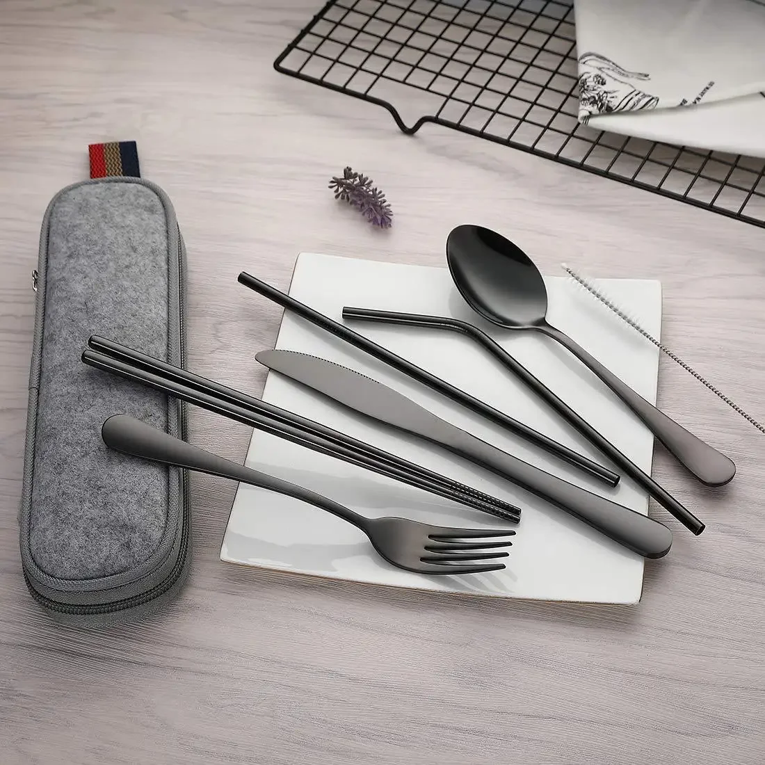 8Pcs/set Tableware Reusable Tr - огляд і ціна Outdoor Camping Dining Set