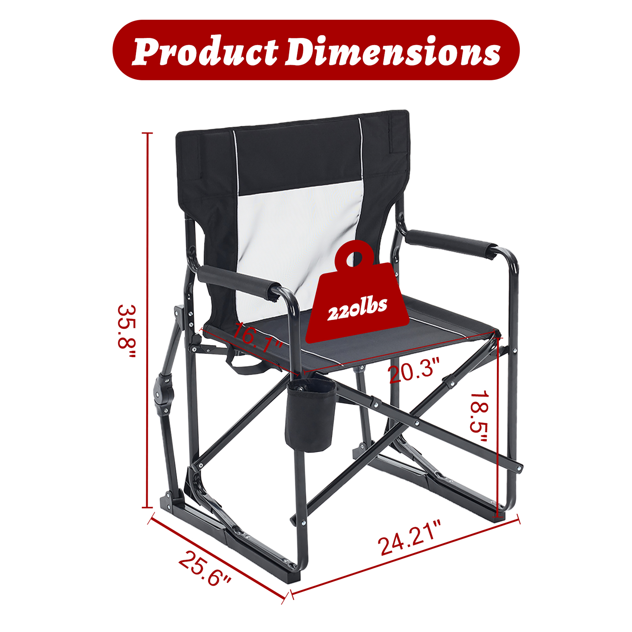 JHK Outdoor Folding Rocking Ch - огляд і ціна Outdoor Camping Rocker