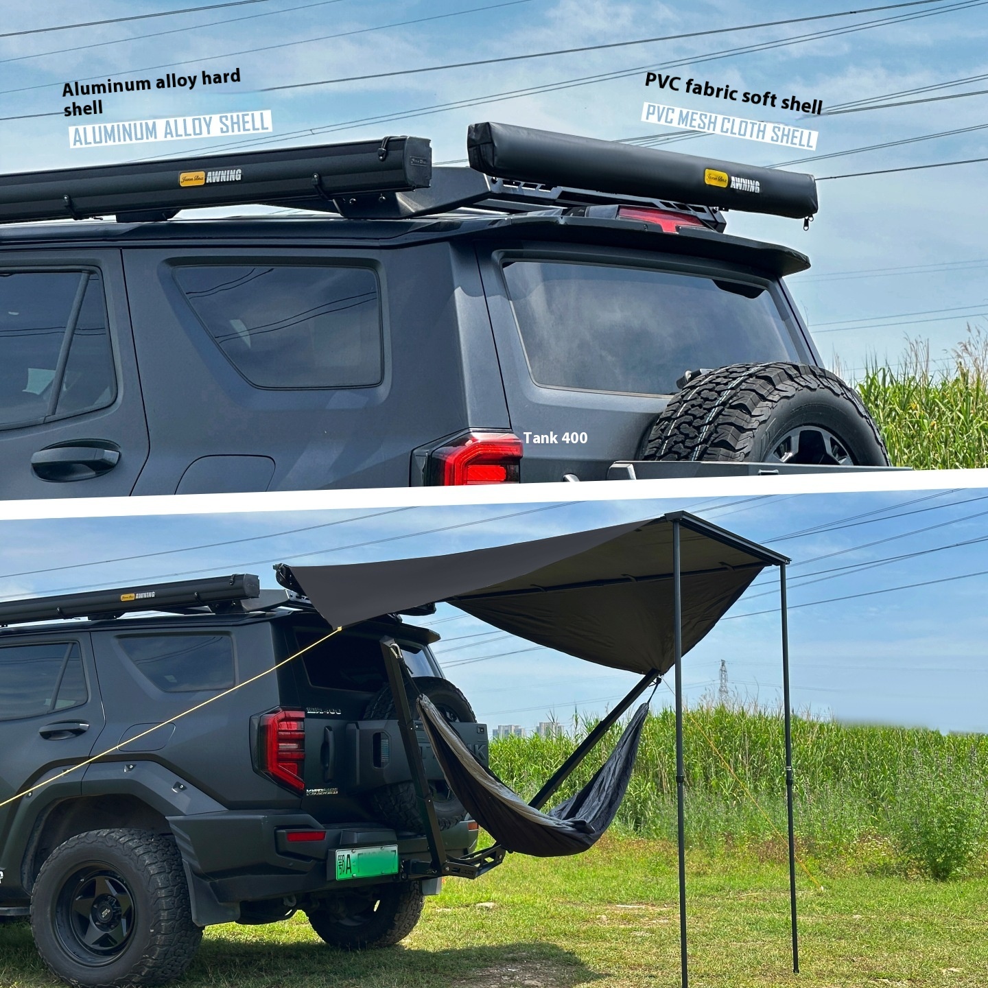 Aluminum Alloy Black Double-wi - огляд і ціна Outdoor Camping Car Tail Tent