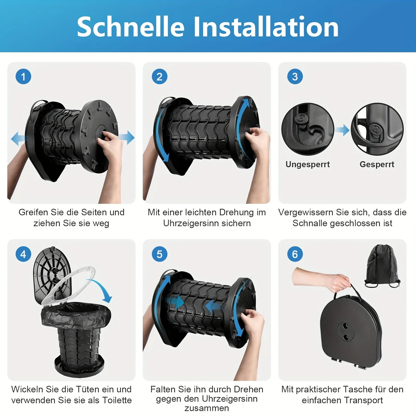 Camping Folding Toilet Portabl - огляд і ціна Portable Camp Toilet