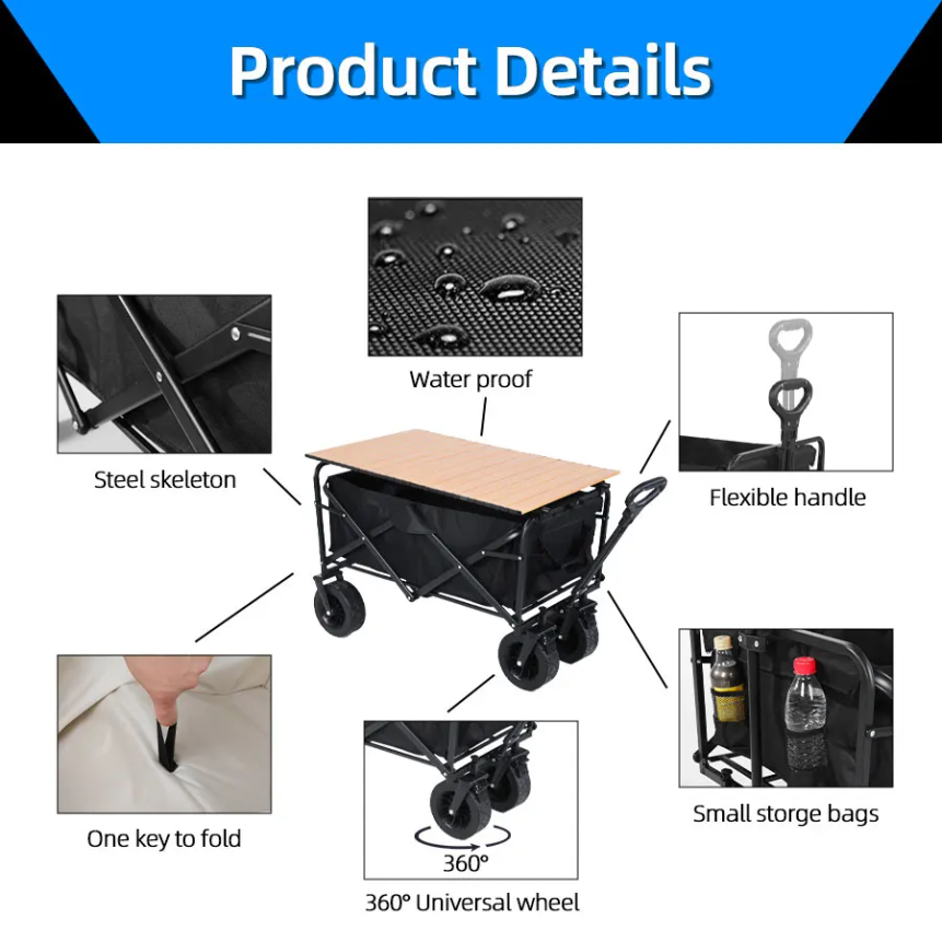 Large Weight Capacity Heavy Du - огляд і ціна Outdoor Camping Trolley