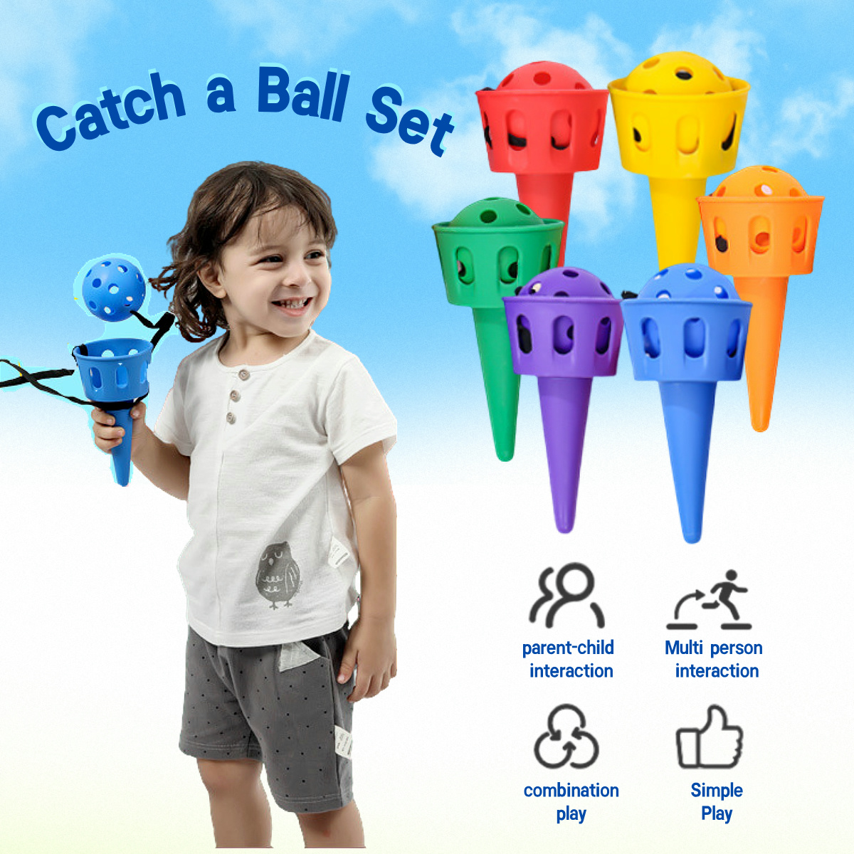 6pcs Catch a Ball Set,Champion - огляд і ціна Outdoor Camping Kids Activities
