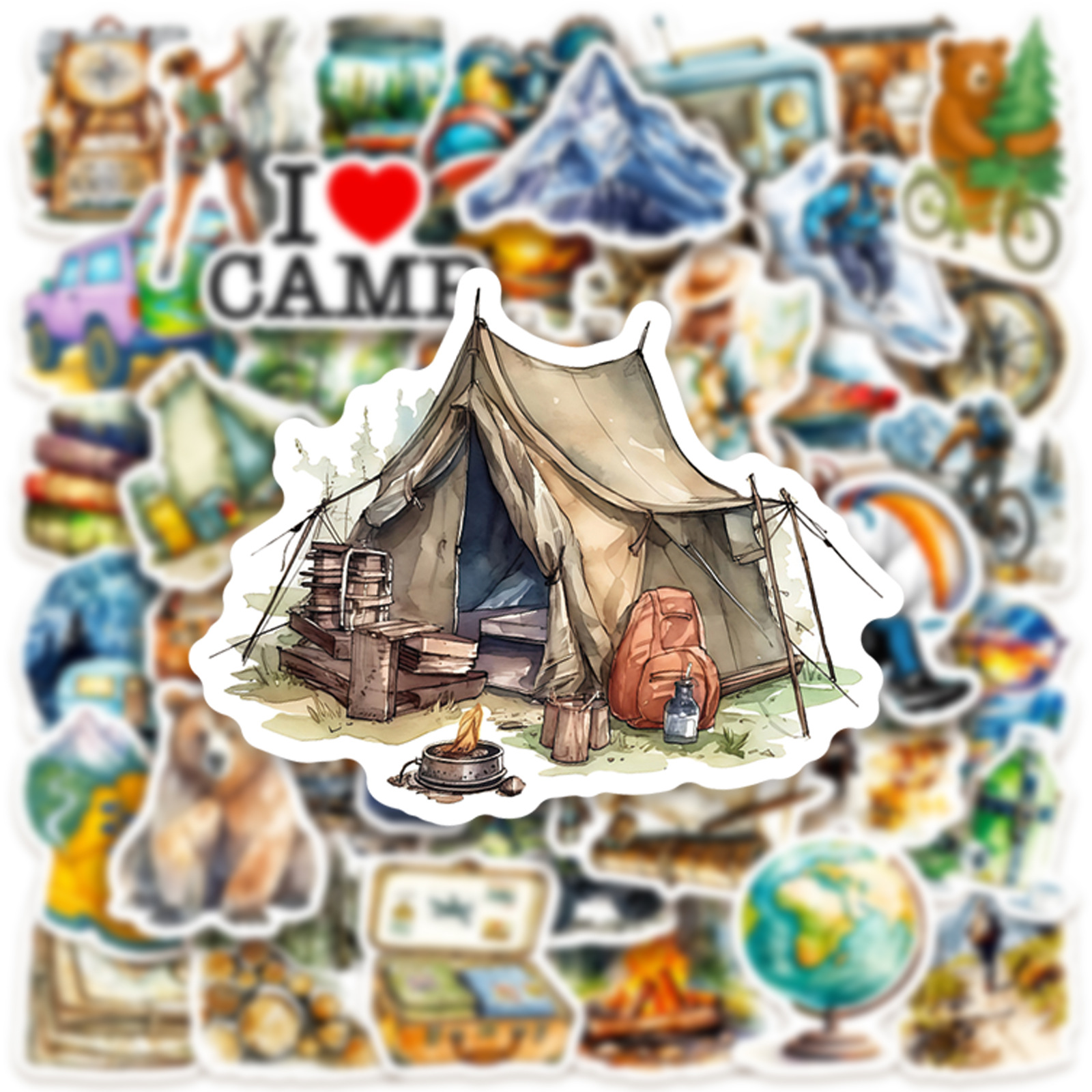 10/50PCS Travel Cartoon Sticke - огляд і ціна Outdoor Camping Kids Activities