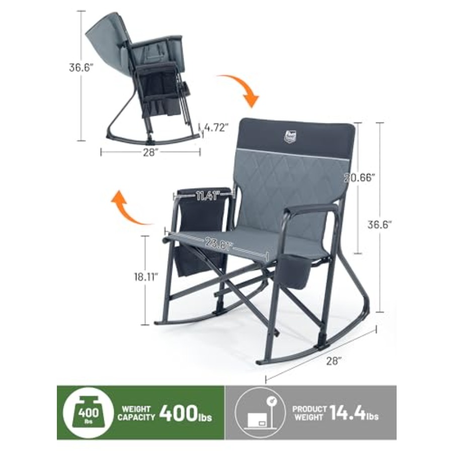 Folding Oversized Rocking Camp - огляд і ціна Outdoor Camping Rocker