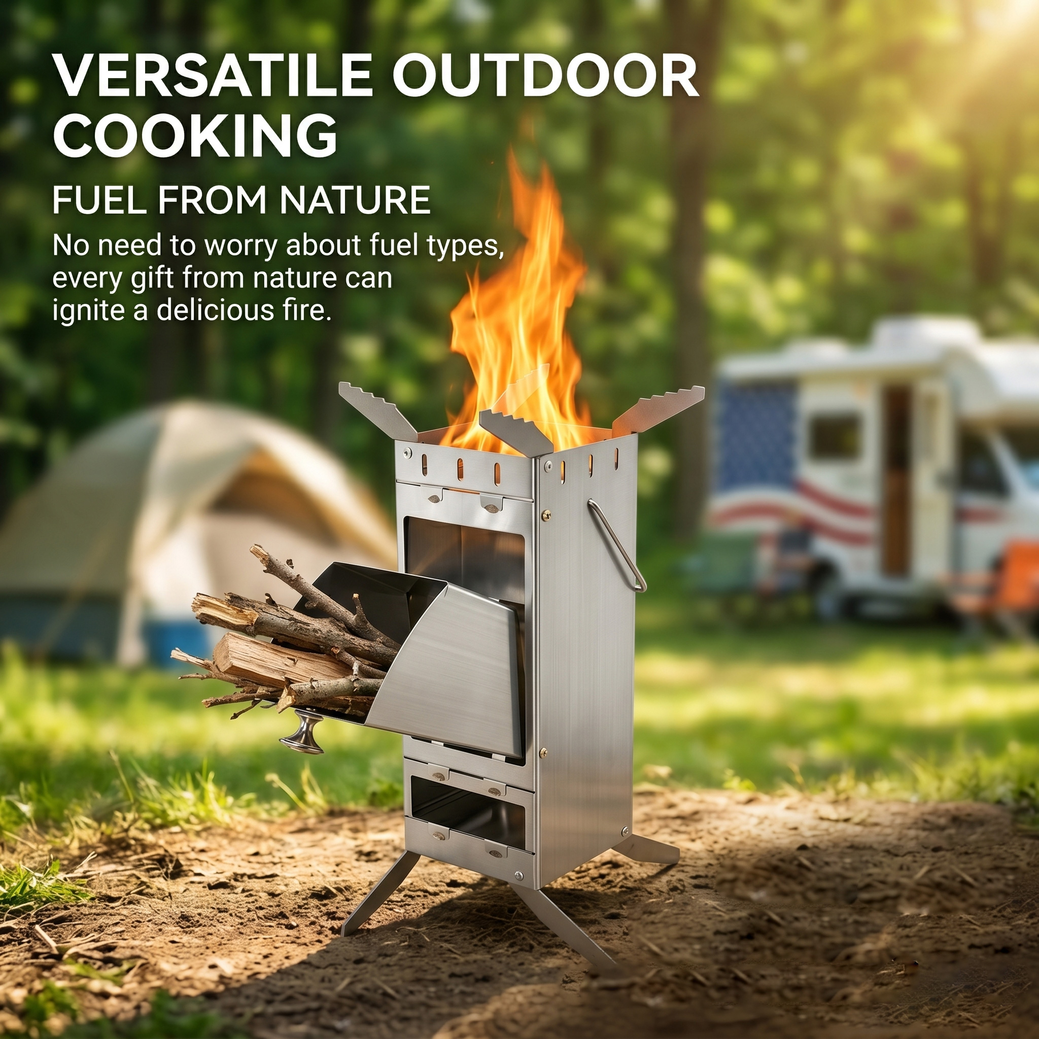 Portable Foldable Rocket Stove - огляд і ціна Outdoor Camping Stove Wood