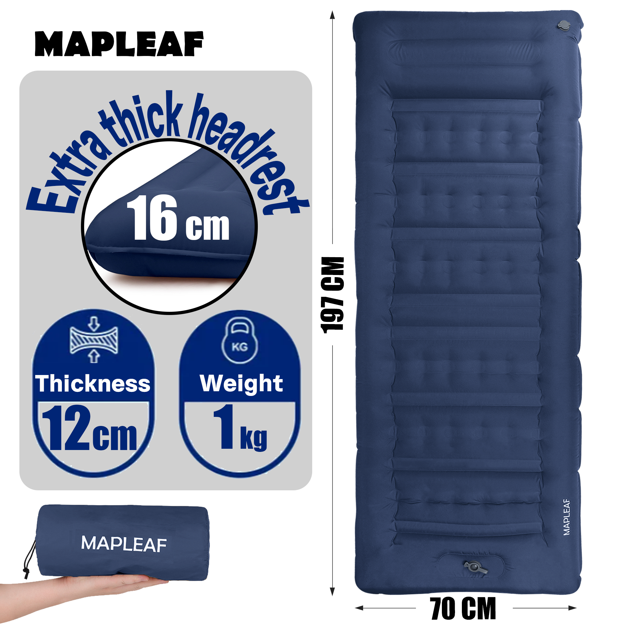 MAPLEAF 12cm Air Mattress Camp - огляд і ціна Outdoor Inflatable Camping Tent With Air Pump