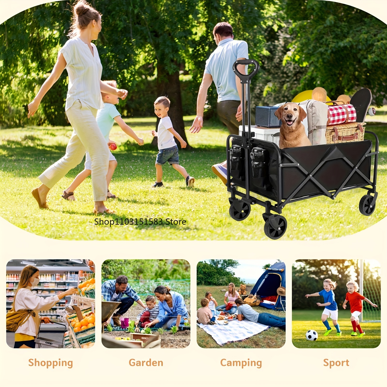 Extra Long Extender Folding Ca - огляд і ціна Outdoor Camping Trolley