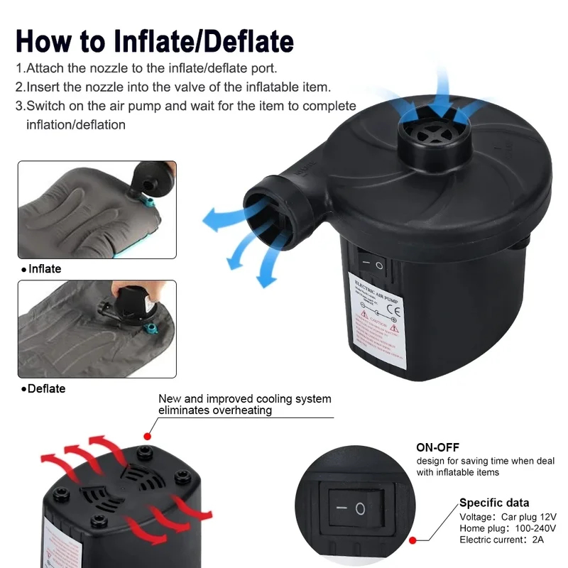 Mini Electric Inflatable Pump  - огляд і ціна Outdoor Inflatable Camping Tent With Air Pump